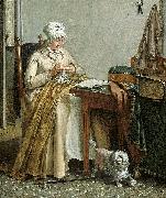 Wybrand Hendriks Interior with sewing woman. Spain oil painting artist